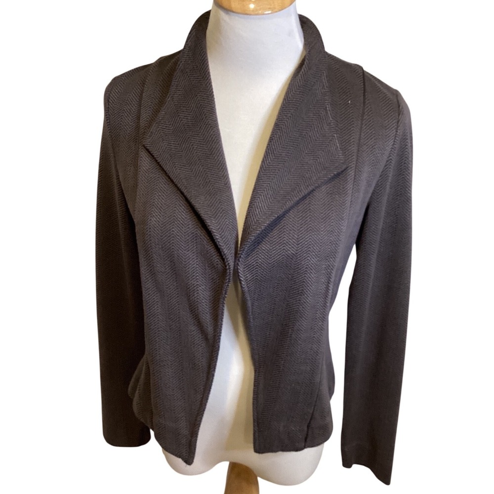 Banana Republic Women's Blazer Herringbone Knit Moto Style‎ Gray Size S